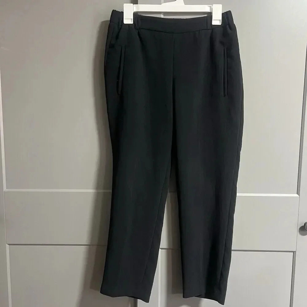Aritzia Wilfred Darontal Elastic Waist Career Wear Trouser Pants Black 6 *Flaw